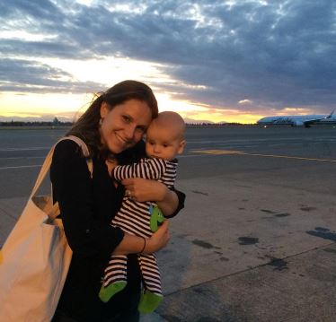 Emma Nesper with her firstborn in 2014